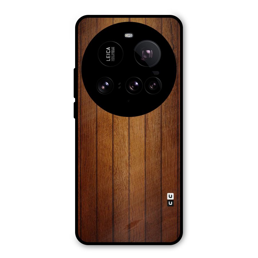 Brown Wood Design Metal Back Case for Xiaomi 15 Ultra