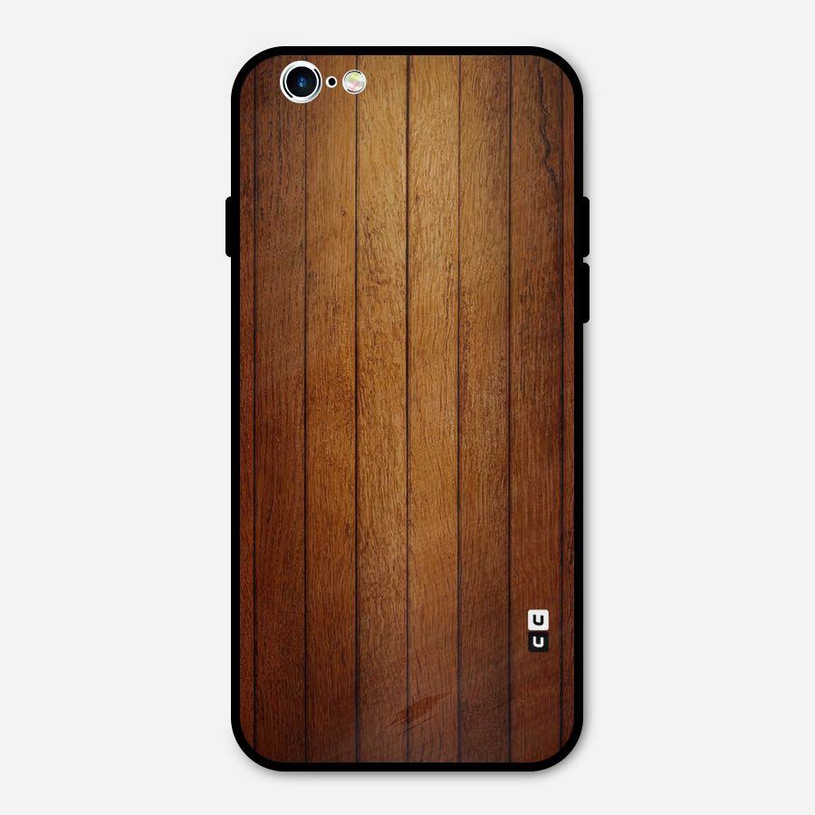 Brown Wood Design Metal Back Case for iPhone 6 6s