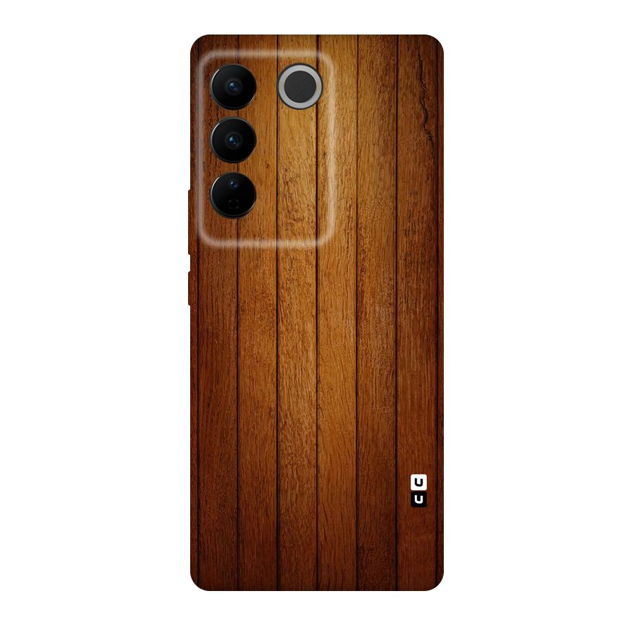 Brown Wood Design Original Polycarbonate Back Case for Vivo V27
