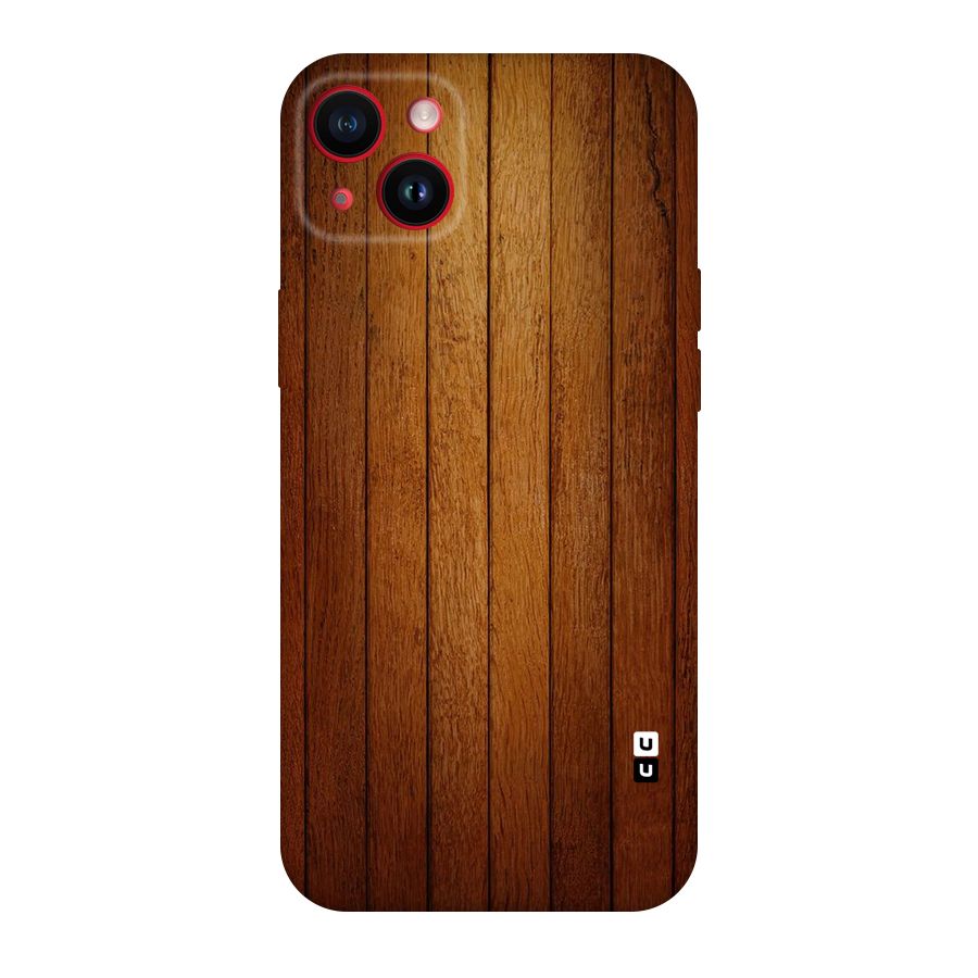 Brown Wood Design Original Polycarbonate Back Case for iPhone 14 Plus