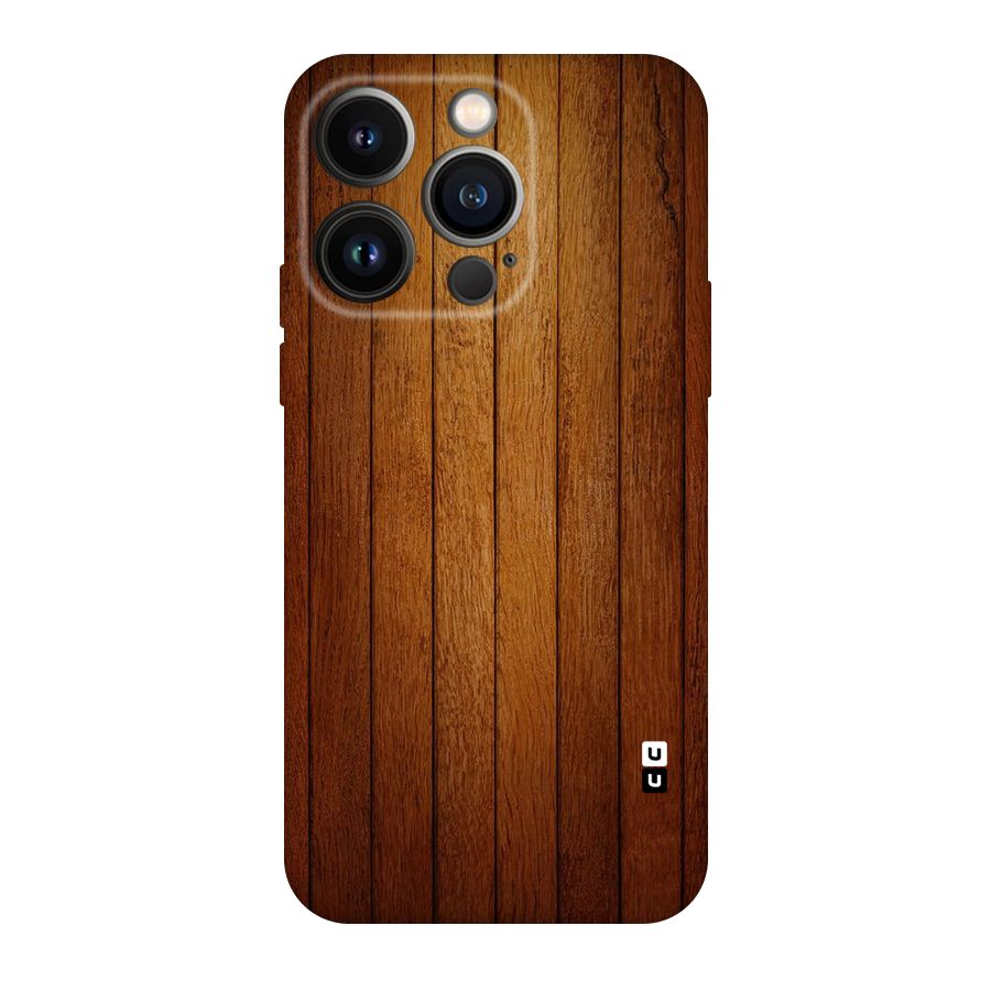 Brown Wood Design Original Polycarbonate Back Case for iPhone 14 Pro