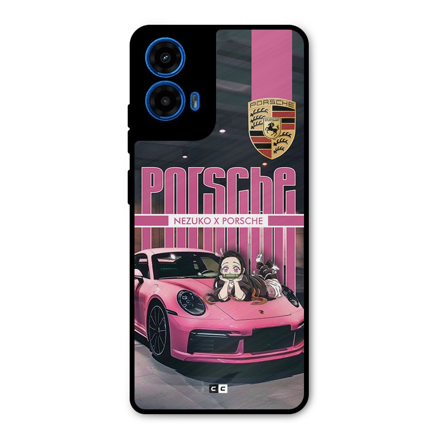 Bubble Race Car Metal Back Case for Moto G45