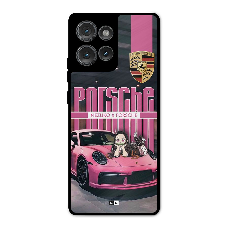 Bubble Race Car Metal Back Case for Motorola Edge 50