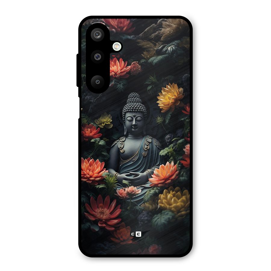 Buddha With Flower Metal Back Case for Galaxy M16