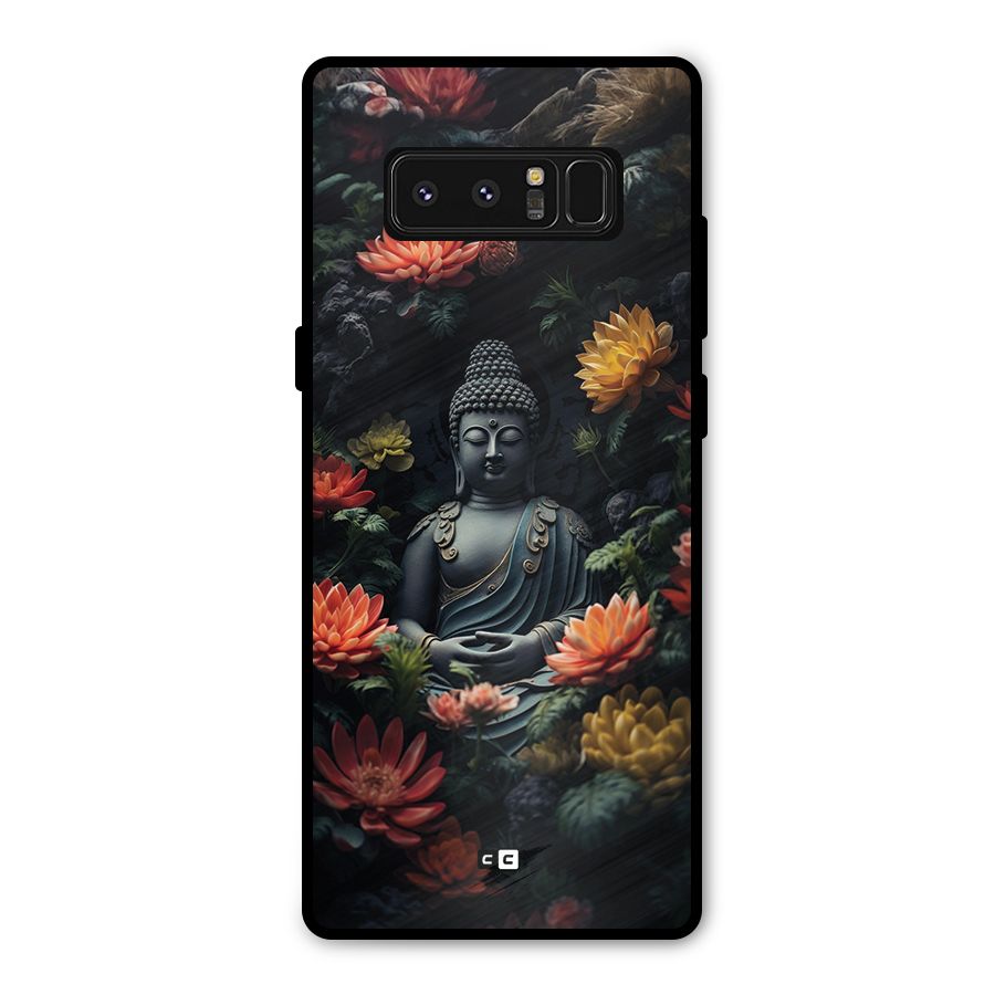 Buddha With Flower Metal Back Case for Galaxy Note 8