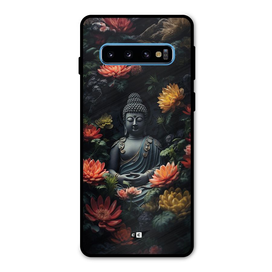 Buddha With Flower Metal Back Case for Galaxy S10