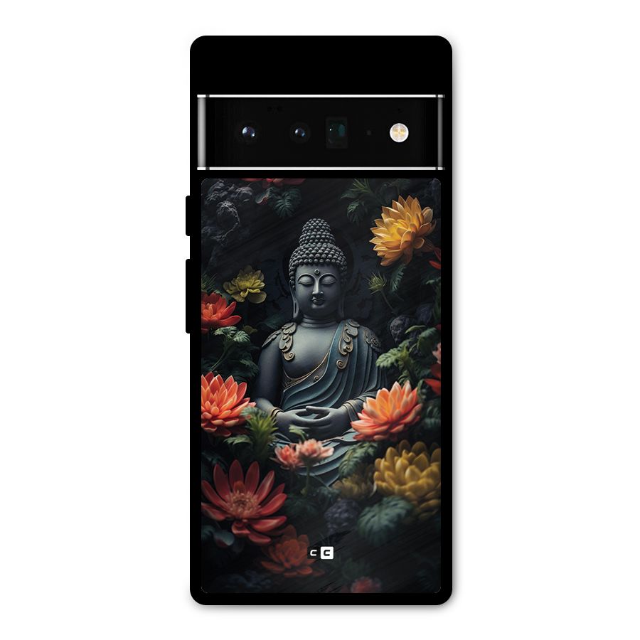 Buddha With Flower Metal Back Case for Google Pixel 6 Pro