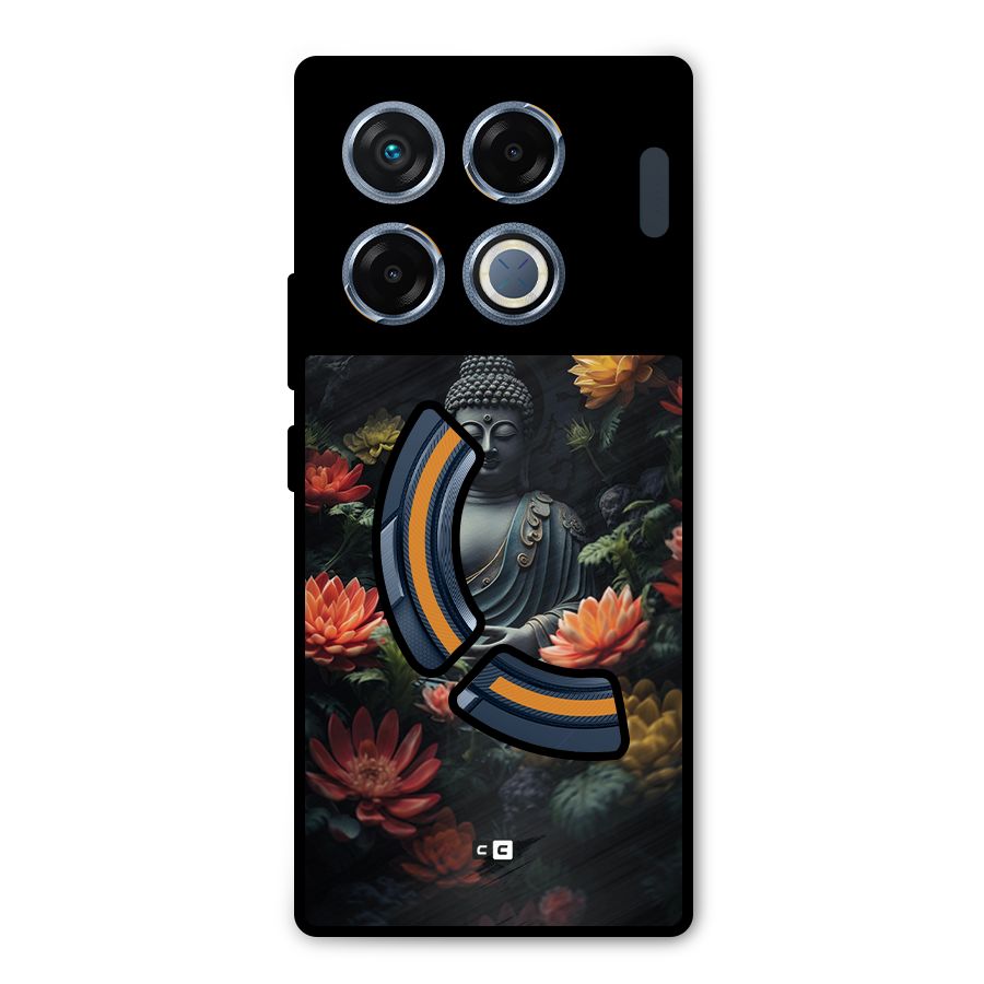 Buddha With Flower Metal Back Case for Infinix GT 20 Pro