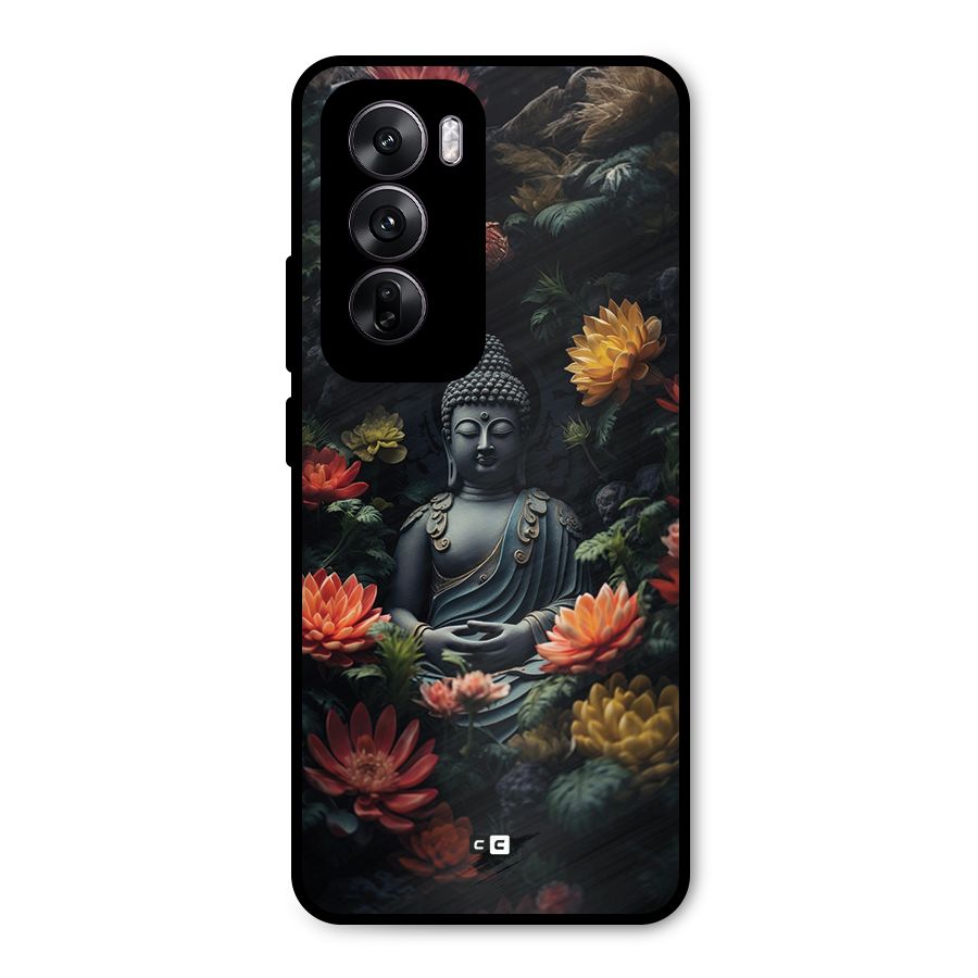 Buddha With Flower Metal Back Case for Oppo Reno12