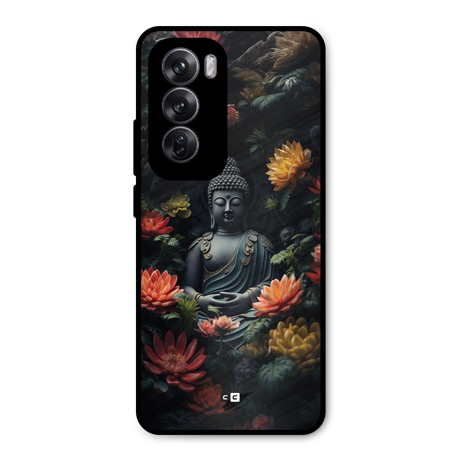 Buddha With Flower Metal Back Case for Oppo Reno12 Pro