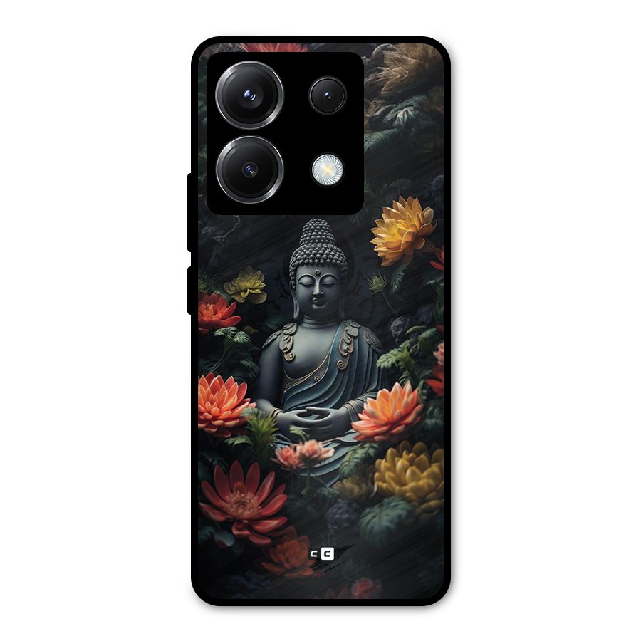 Buddha With Flower Metal Back Case for Poco X6