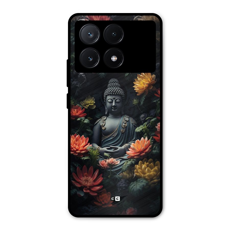 Buddha With Flower Metal Back Case for Poco X6 Pro