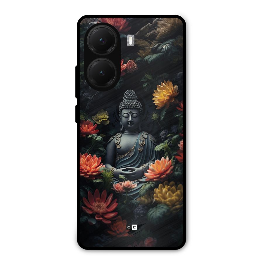 Buddha With Flower Metal Back Case for Poco X7 Pro