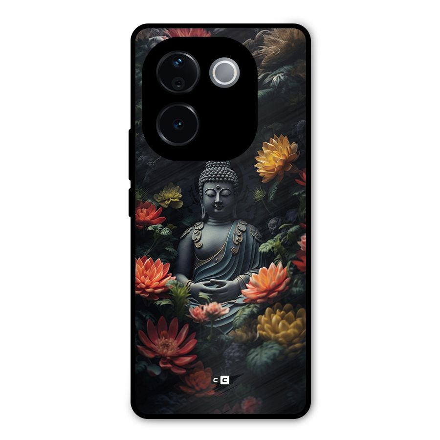 Buddha With Flower Metal Back Case for Vivo T3 Pro