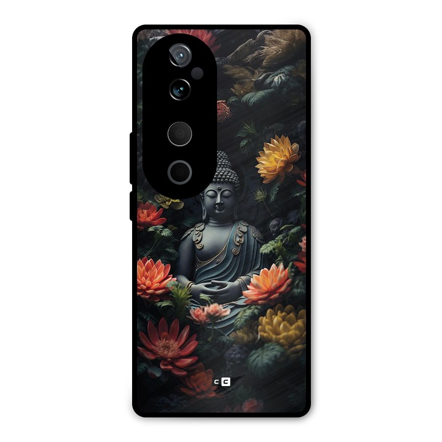 Buddha With Flower Metal Back Case for Vivo T3 Ultra