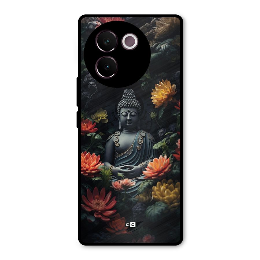 Buddha With Flower Metal Back Case for Vivo V30e