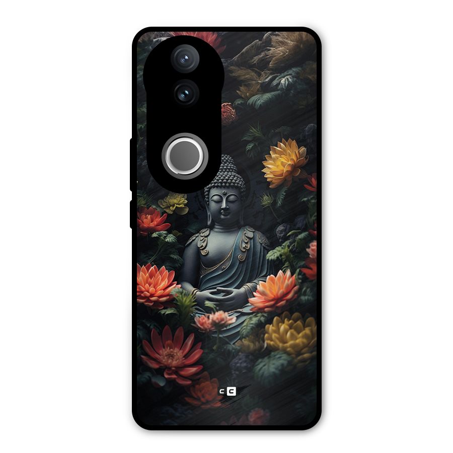 Buddha With Flower Metal Back Case for Vivo V50e