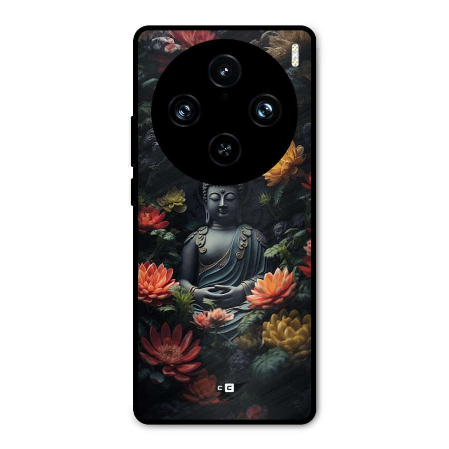 Buddha With Flower Metal Back Case for Vivo X100 Pro