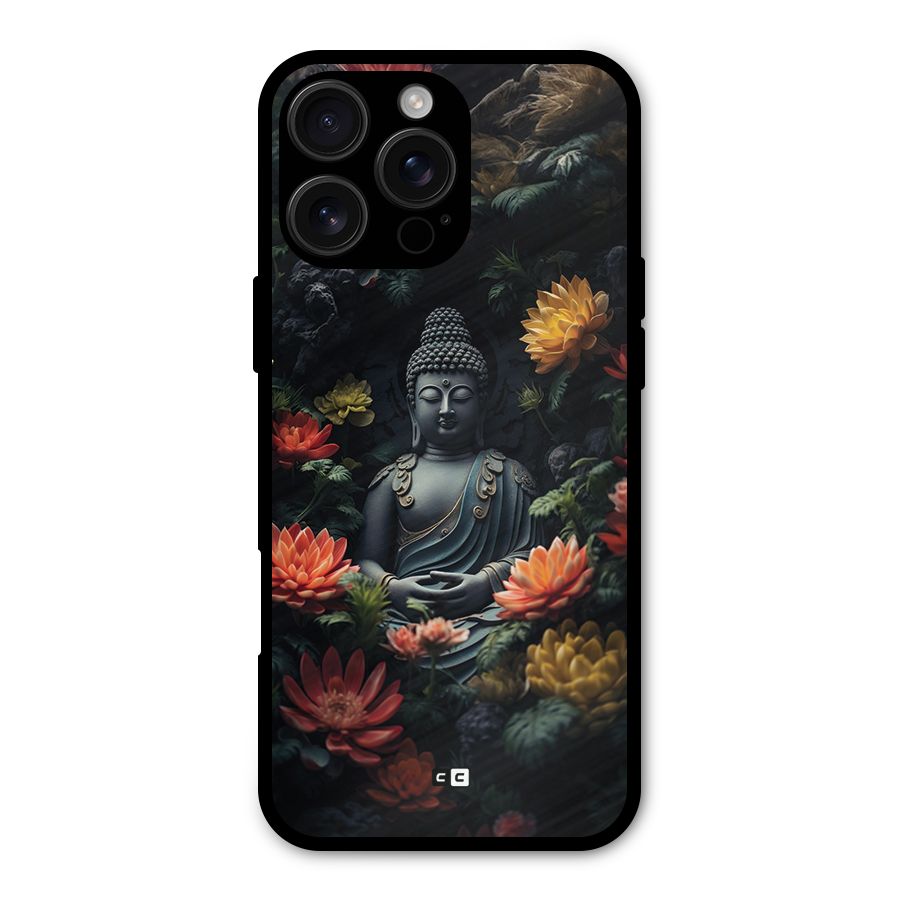 Buddha With Flower Metal Back Case for iPhone 16 Pro Max