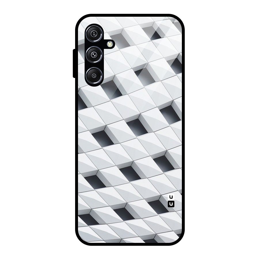 Building Pattern Glass Back Case for Galaxy M34 5G