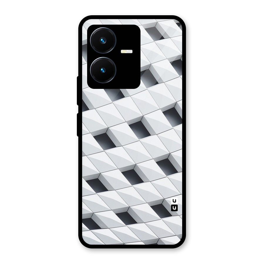 Building Pattern Glass Back Case for Vivo Y22s