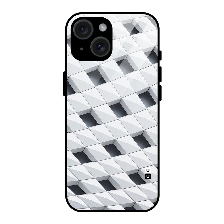 Building Pattern Glass Back Case for iPhone 15