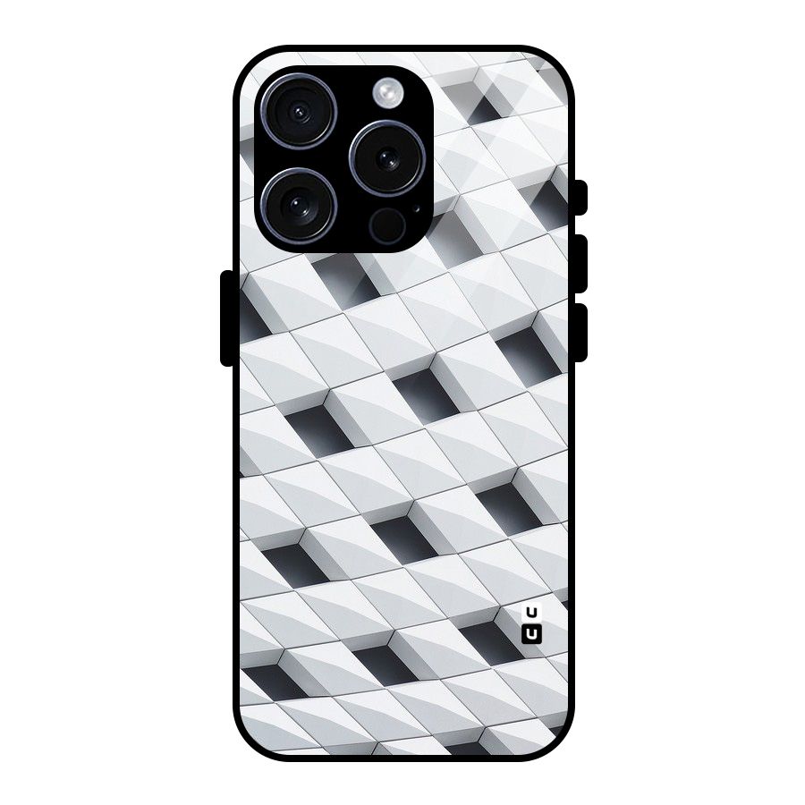 Building Pattern Glass Back Case for iPhone 15 Pro