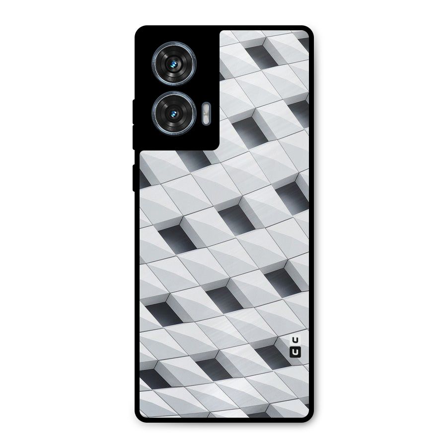 Building Pattern Metal Back Case for Motorola Edge 50 Fusion