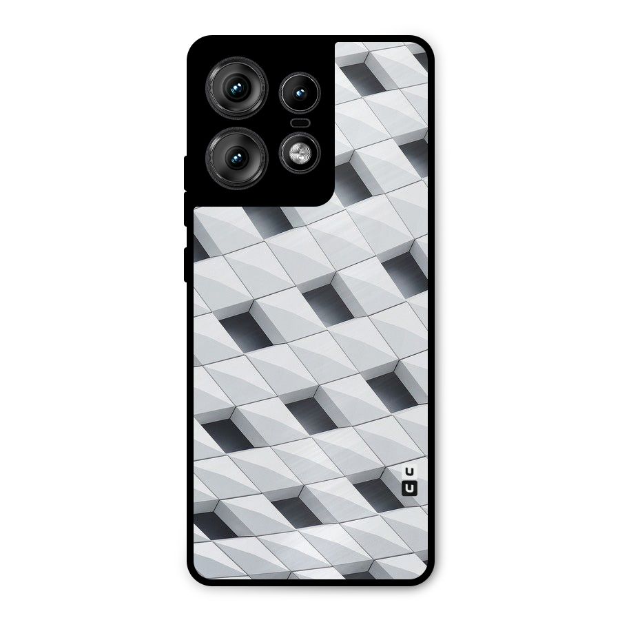 Building Pattern Metal Back Case for Motorola Edge 50 Pro