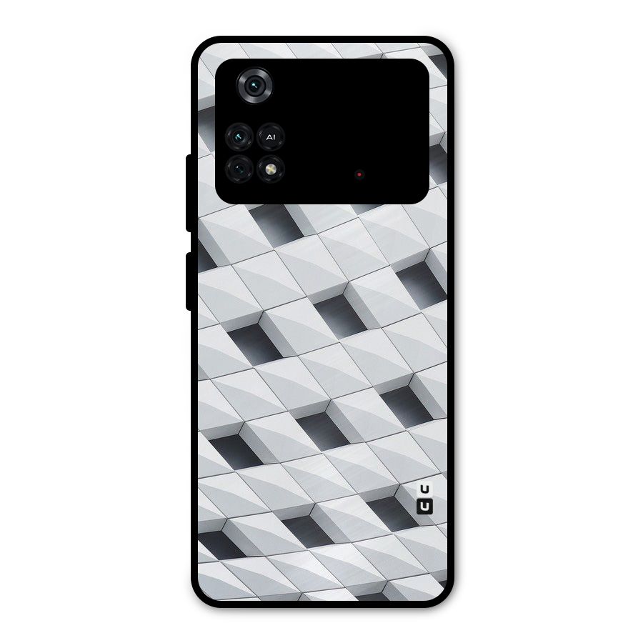 Building Pattern Metal Back Case for Poco M4 Pro 4G
