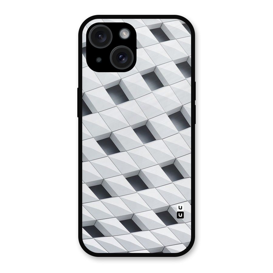 Building Pattern Metal Back Case for iPhone 15