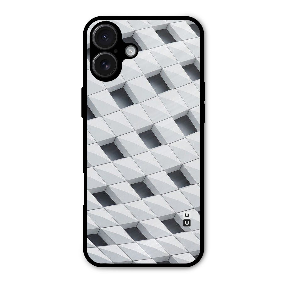 Building Pattern Metal Back Case for iPhone 16 Plus
