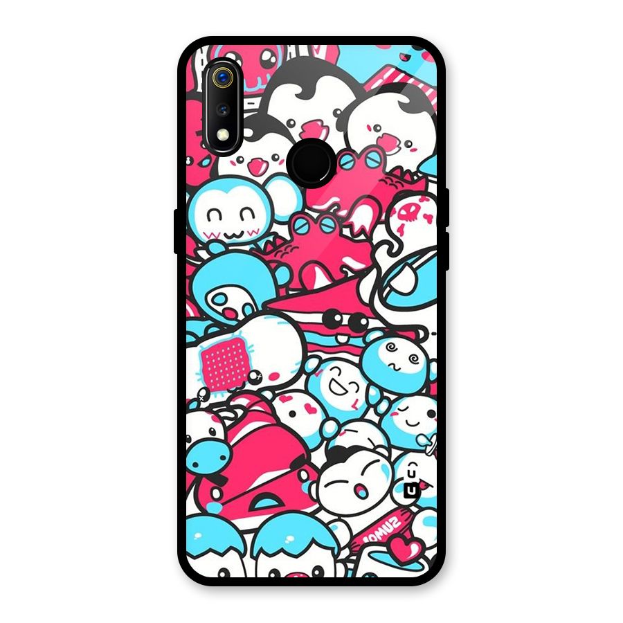 Bunny Quirk Glass Back Case for Realme 3i