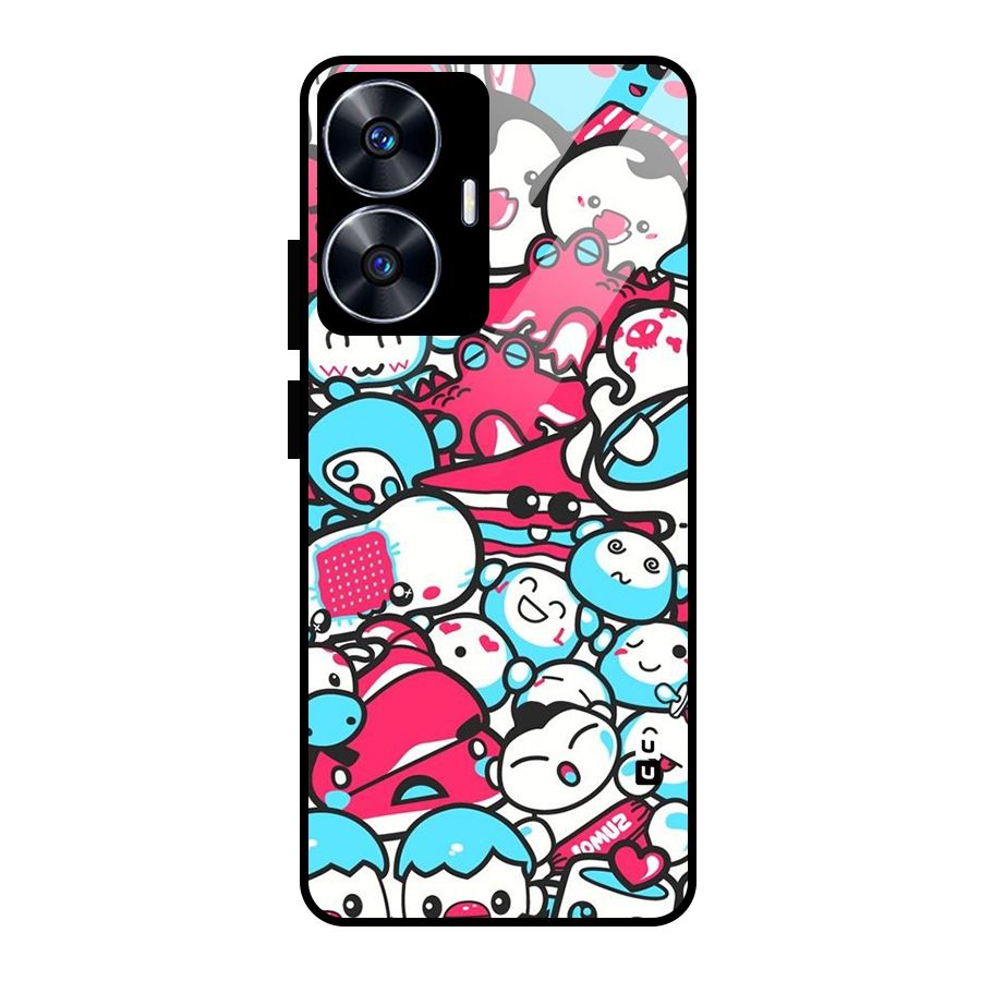 Bunny Quirk Glass Back Case for Realme Narzo N55