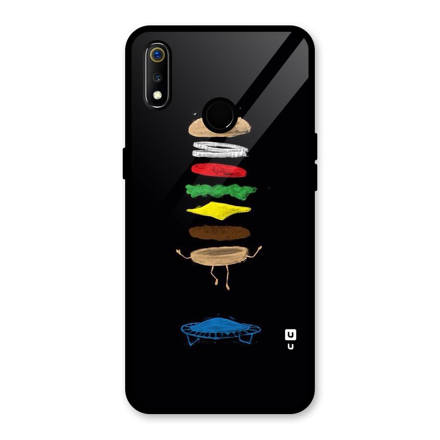 Burger Jump Glass Back Case for Realme 3i