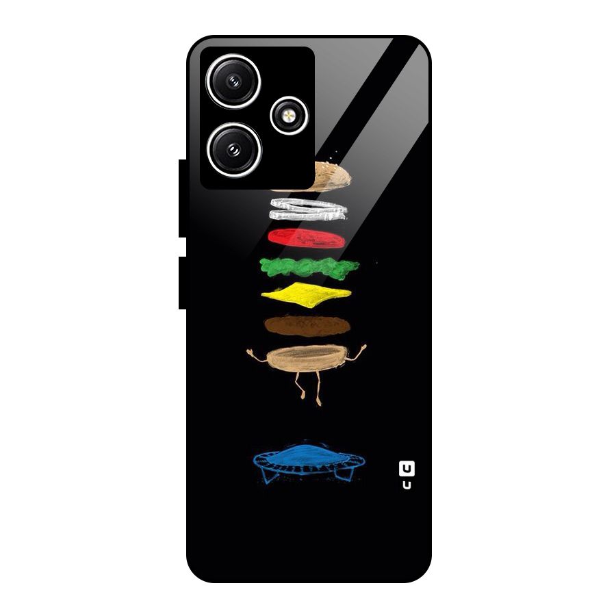 Burger Jump Glass Back Case for Redmi 12 5G