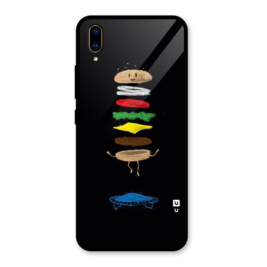 Burger Jump Glass Back Case for Vivo V11 Pro