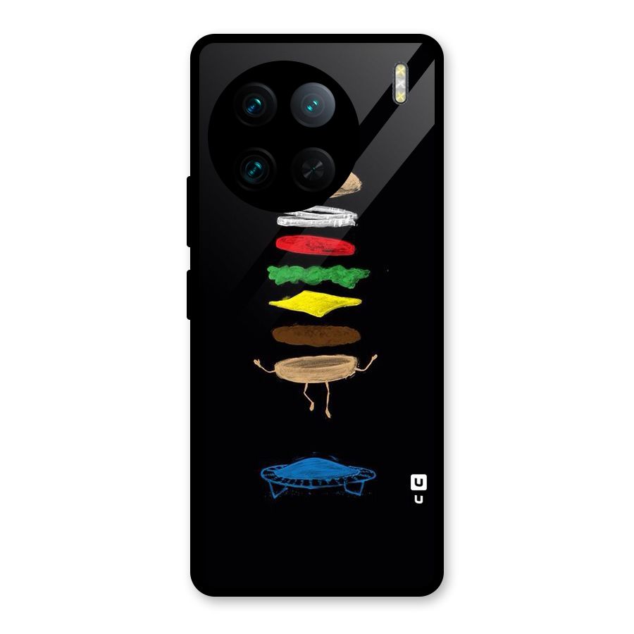 Burger Jump Glass Back Case for Vivo X90 Pro