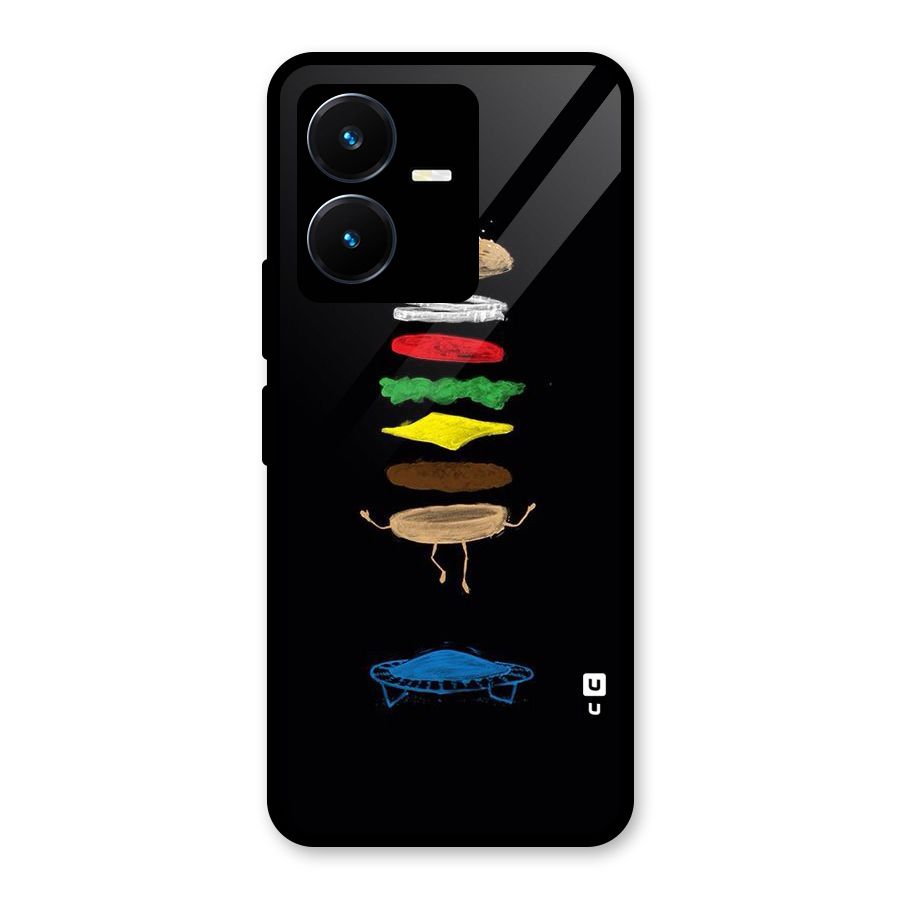 Burger Jump Glass Back Case for Vivo Y22s