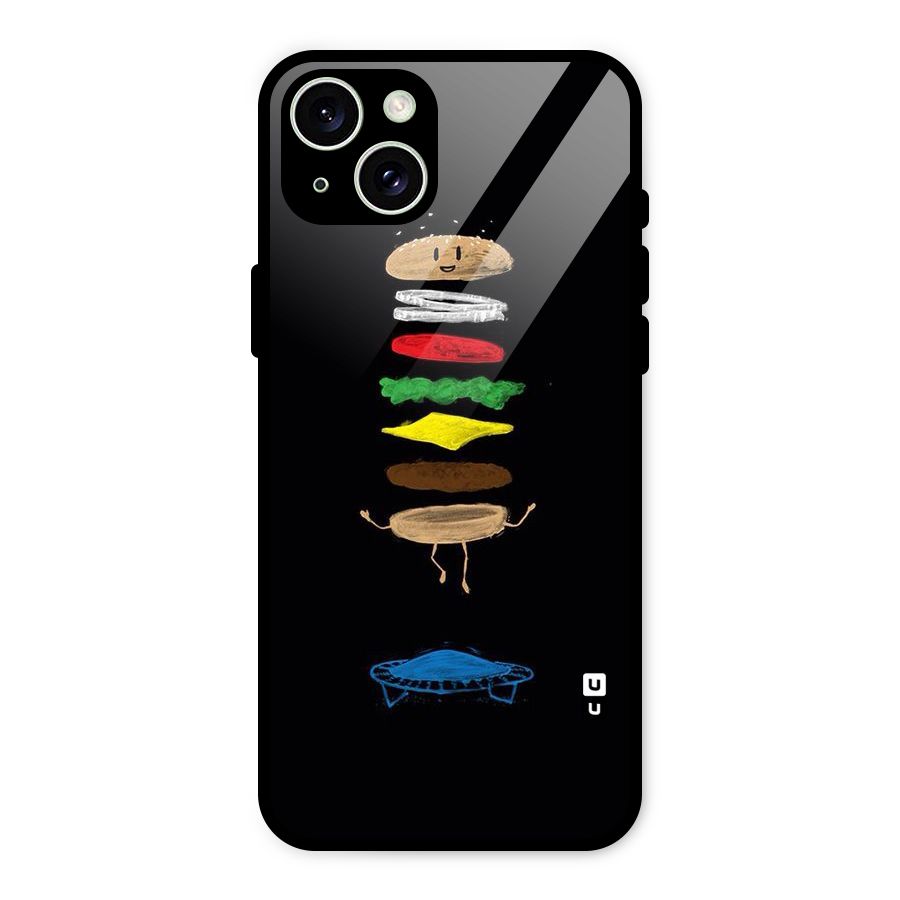 Burger Jump Glass Back Case for iPhone 15 Plus