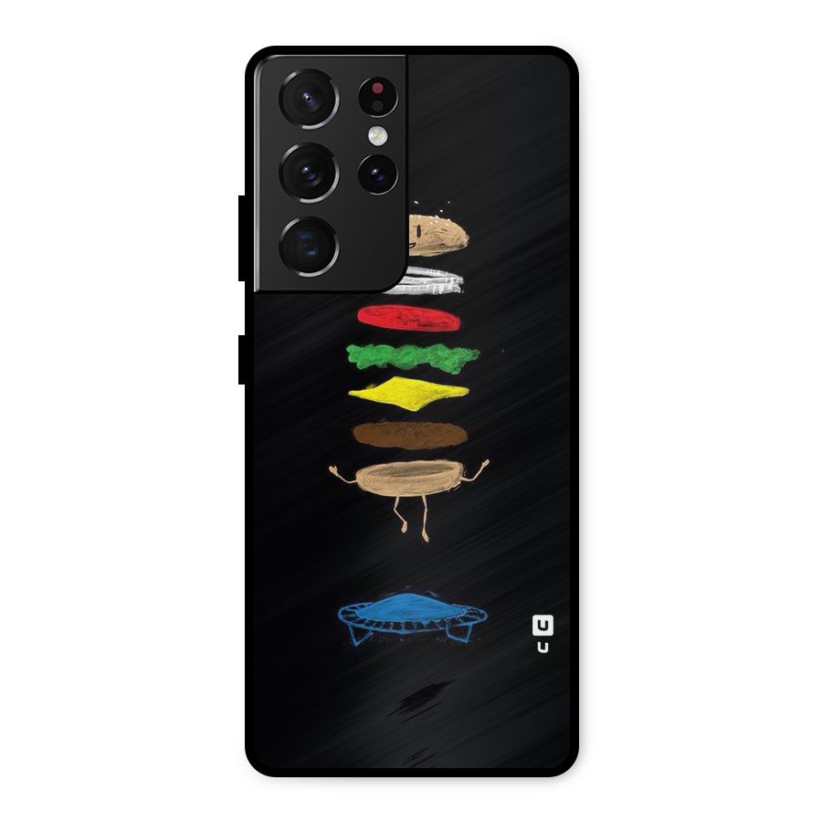 Burger Jump Metal Back Case for Galaxy S21 Ultra 5G