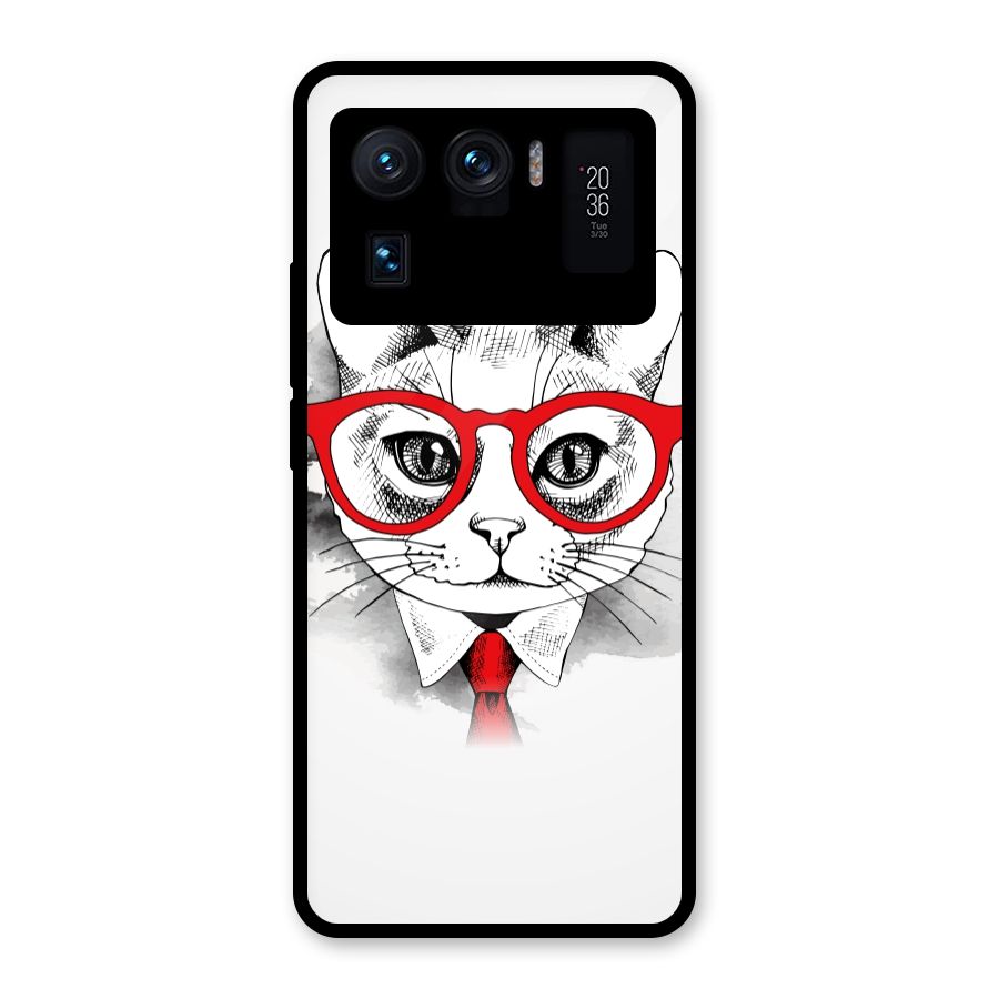 Business Cat Glass Back Case for Mi 11 Ultra