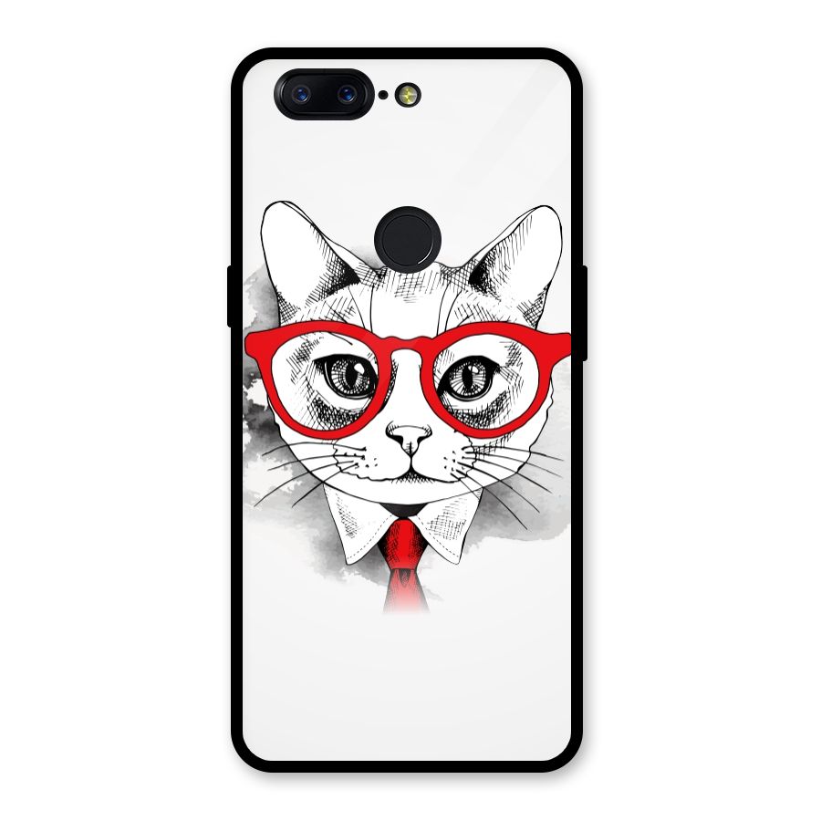 Business Cat Glass Back Case for OnePlus 5T