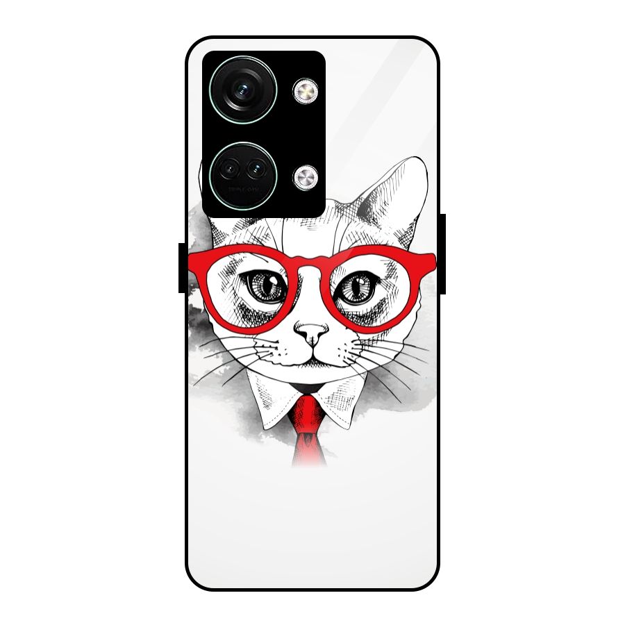 Business Cat Glass Back Case for Oneplus Nord 3