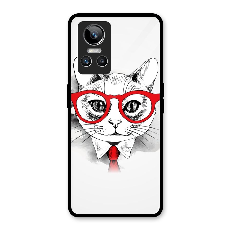 Business Cat Glass Back Case for Realme GT Neo 3