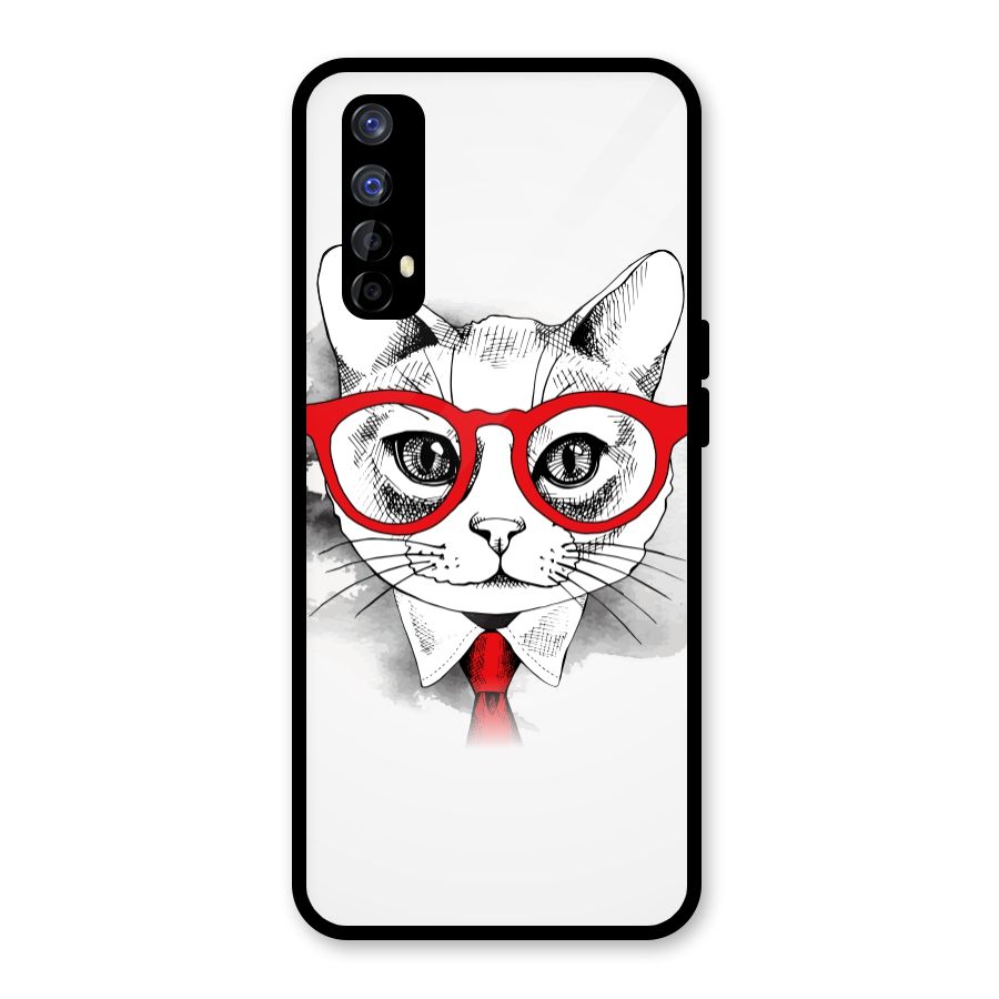 Business Cat Glass Back Case for Realme Narzo 20 Pro