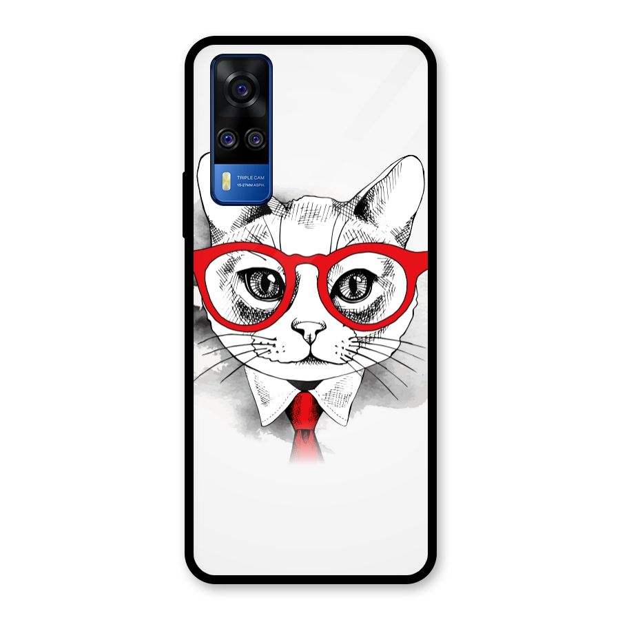 Business Cat Glass Back Case for Vivo Y31