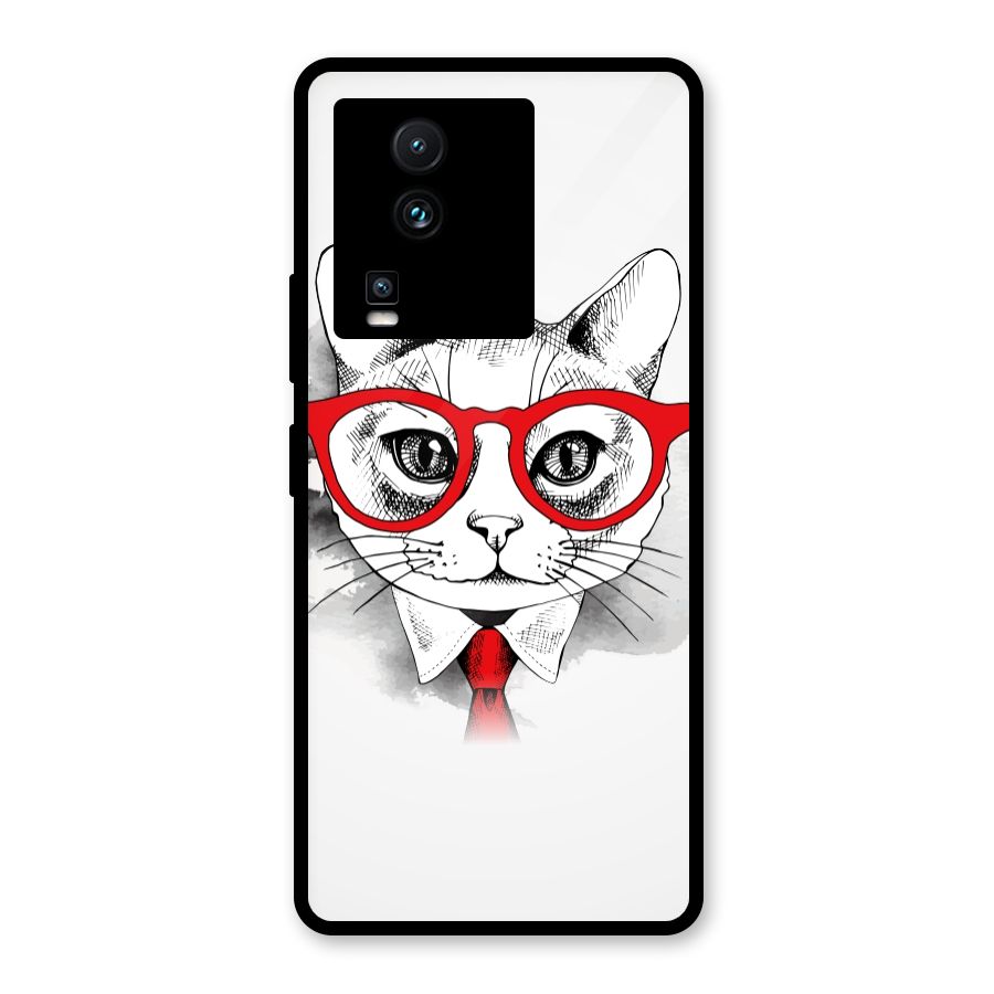 Business Cat Glass Back Case for Vivo iQOO Neo 7