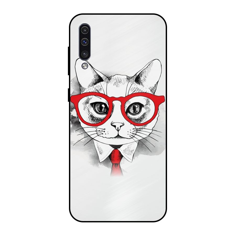 Business Cat Metal Back Case for Galaxy A30s