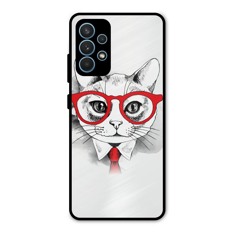 Business Cat Metal Back Case for Galaxy A32